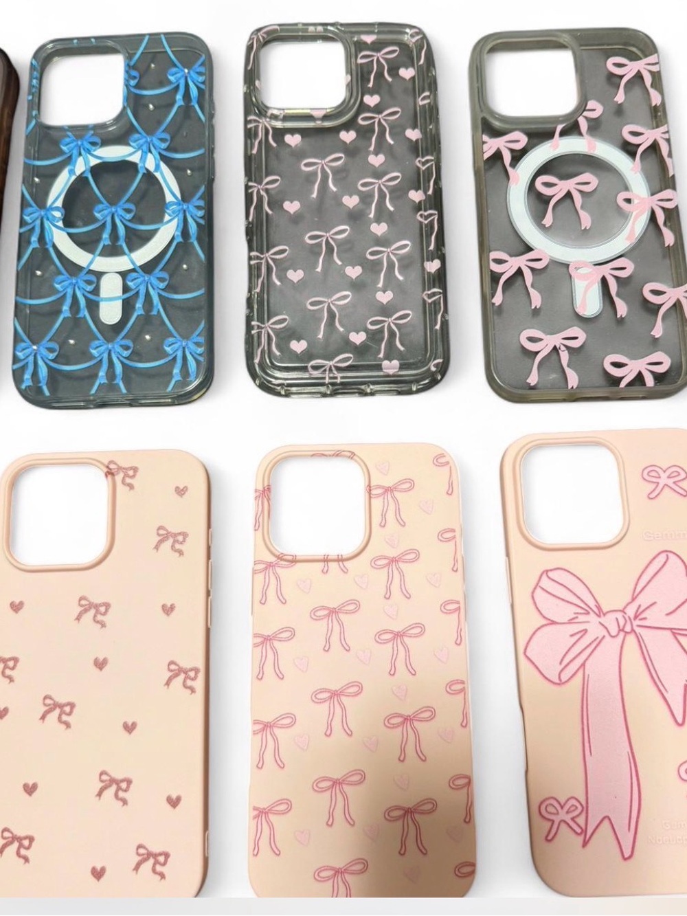 Lot of 10 Stylish Bow Pattern iPhone 16 pro max Cases- Pink & Black Options